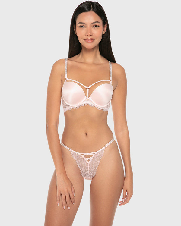 Isla & Evie Luxe Fashion Gel Padded Plunge Bra Rose Quartz / 34B