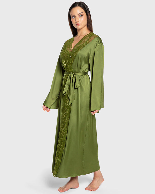 Isla & Evie Cardamom Seed Chiffon Robe Cardamom Seed / S