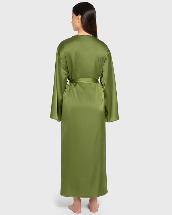 Isla & Evie Cardamom Seed Chiffon Robe Cardamom Seed / S