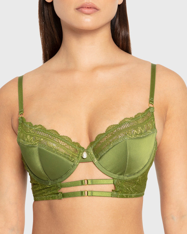 Isla & Evie Cardamom Seed Lightly Lined Plunge Bra Cardamom Seed / 34B