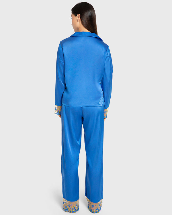 Isla & Evie Princess Blue Satin Pajama Set Princess Blue / S