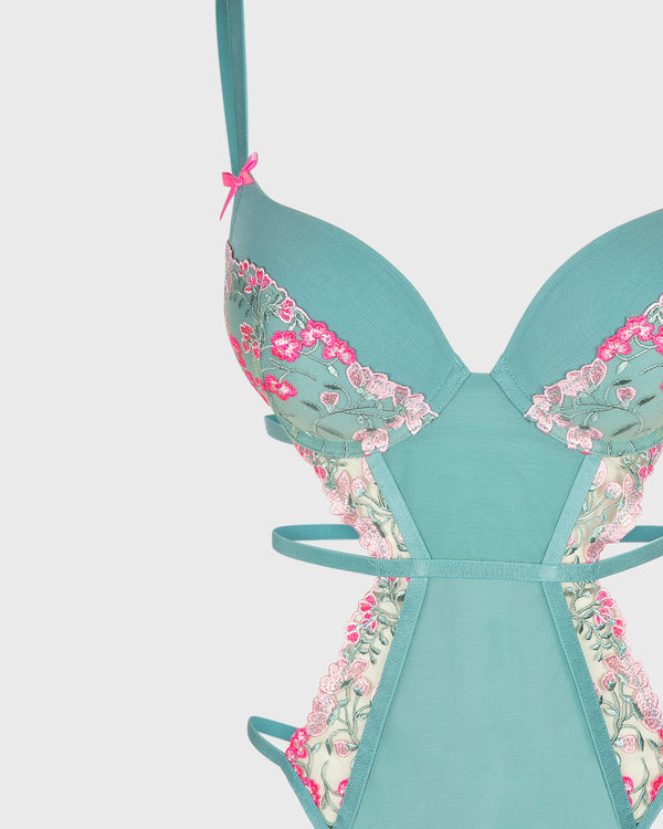 La Senza Isla And Evie Sexy Sleep Non Padded Wired Bodysuit Lingerie Reef Waters Reef Waters / S