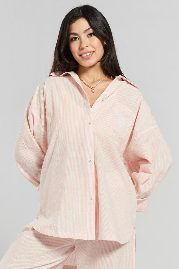 Peachaus Yew Striped Woven Cotton Shirt