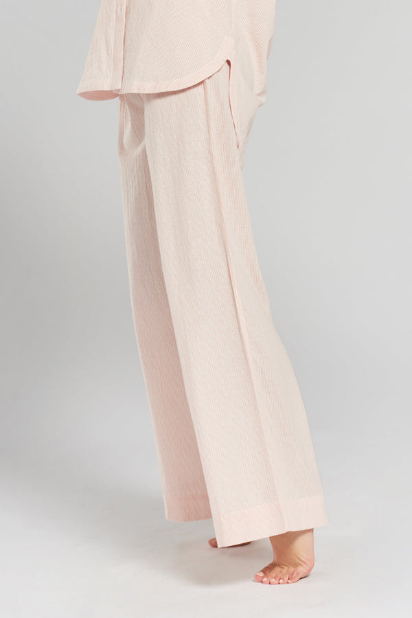 Peachaus Chicory Striped Woven Cotton Trousers