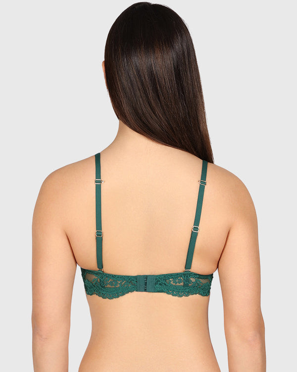 La Senza Obvious Hello Sugar Plunge Bra Dark Green / 34B