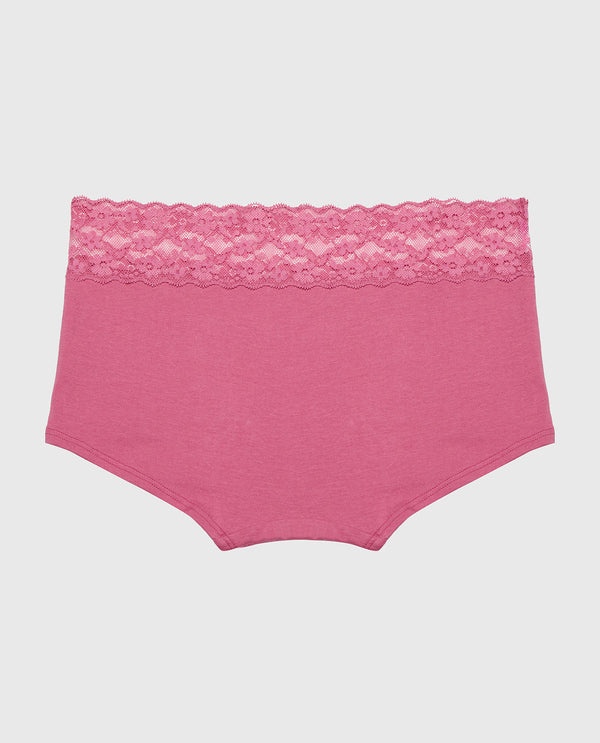 La Senza Boyshort Panty With Lace Trim