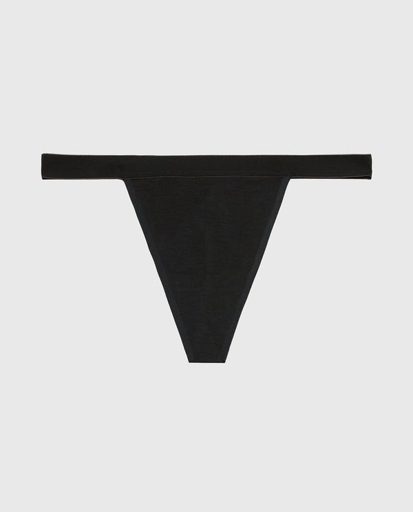 La Senza G-String Panty With Vanishing Trim In Tuxedo Black