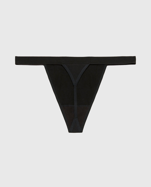 La Senza G-String Panty With Vanishing Trim In Tuxedo Black