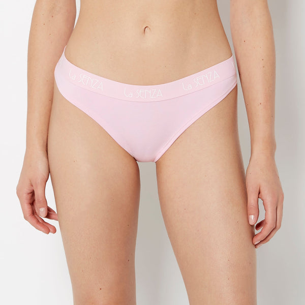 La Senza Thong Cotton  with Art Deco Logo Band in Sweet Dream