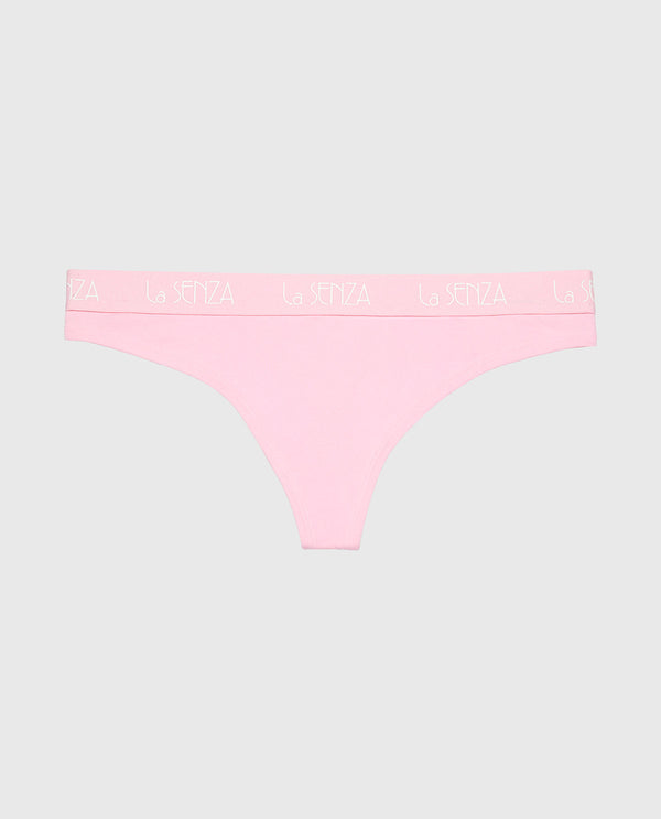 La Senza Thong Cotton  with Art Deco Logo Band in Sweet Dream