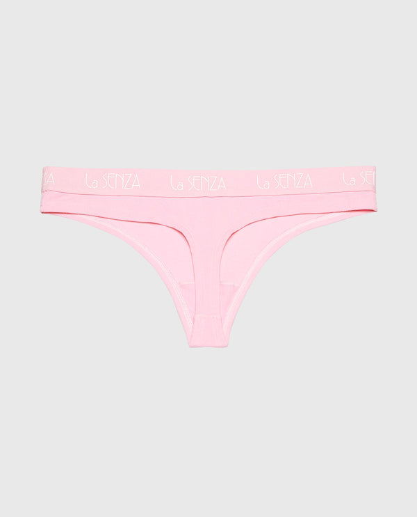La Senza Thong Cotton  with Art Deco Logo Band in Sweet Dream