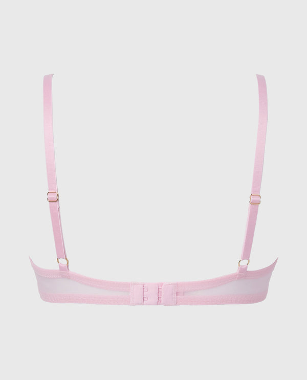 La Senza Designer Collection Unlined Plunge Bra with Be Mine Embroidery