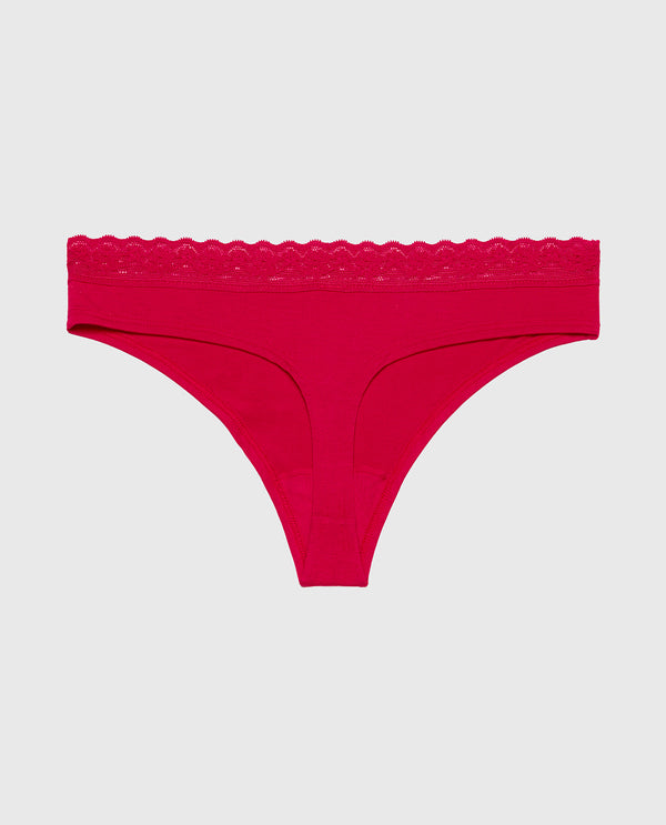 La Senza Ultrasoft Modal Cheeky Thong Panty with Lace Trim