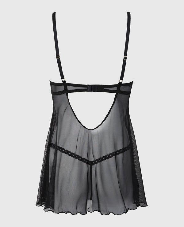 La Senza Unlined Demi Mesh Babydoll with Ribbon Detailing