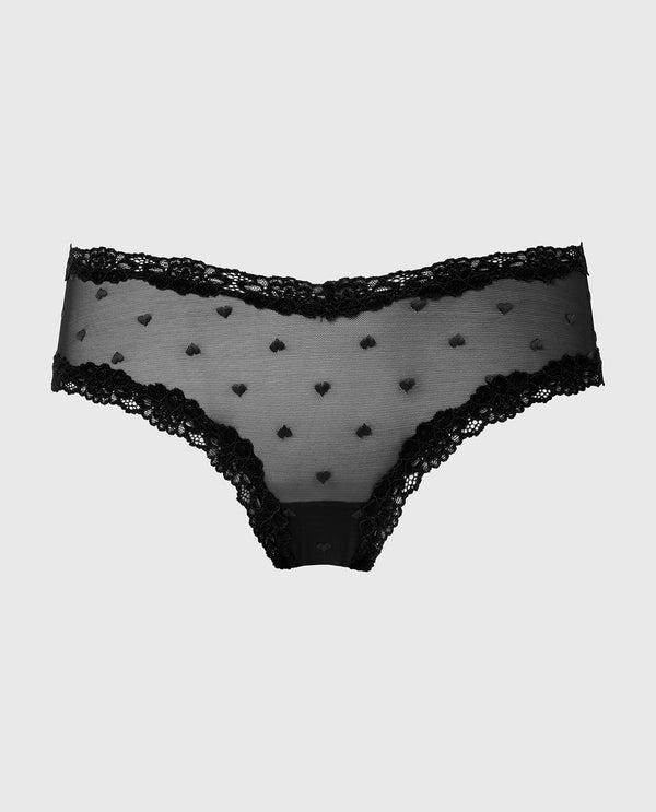 La Senza Diva Cheeky with Heart Mesh and Lace Trim