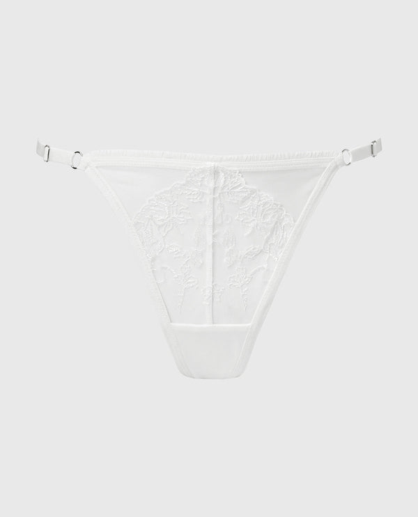 La Senza Designer Collection High Leg String Thong With Breezy Embroidery