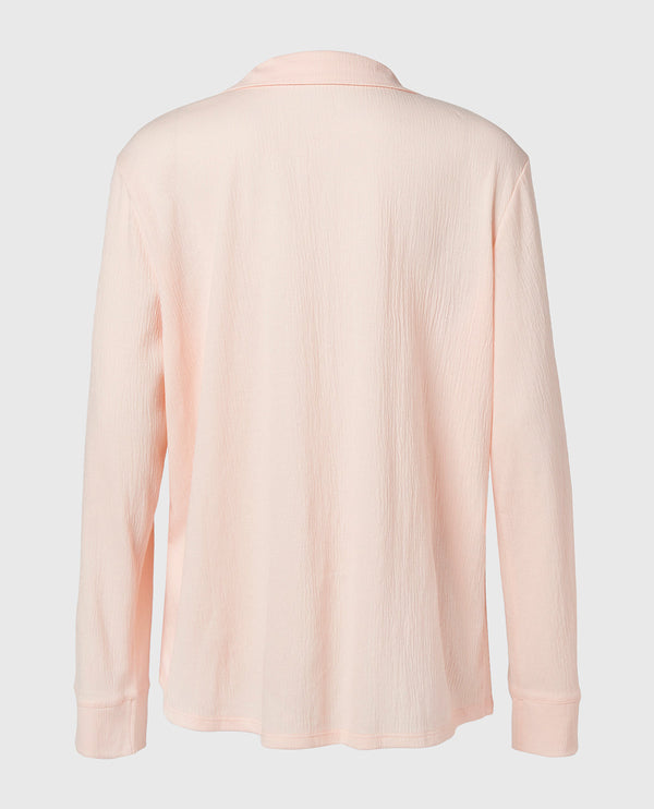 La Senza Casual Sleep Textured Knit Long Sleeve Button Down