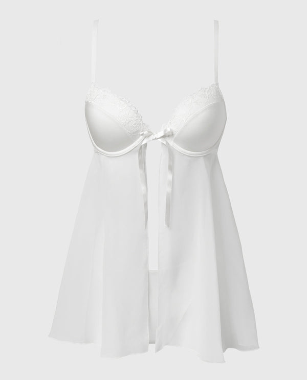 La Senza Designer Collection Lightly Lined Demi Babydoll With Breezy Embroidery