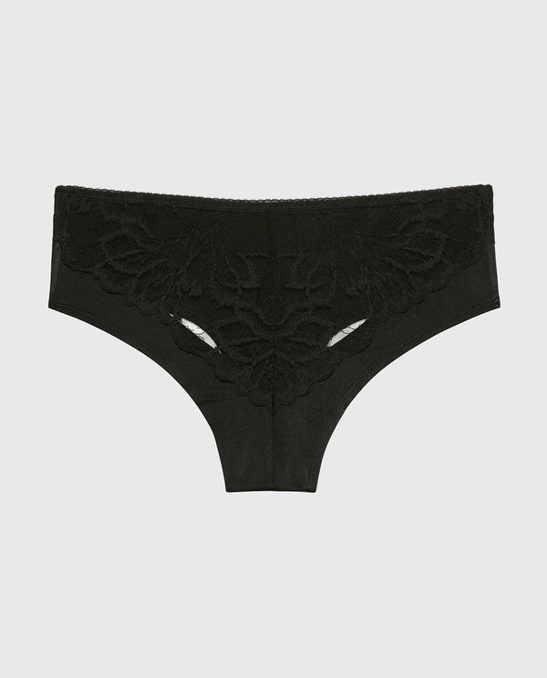 La Senza Diva Cheeky With Lush Lace In Tuxedo Black