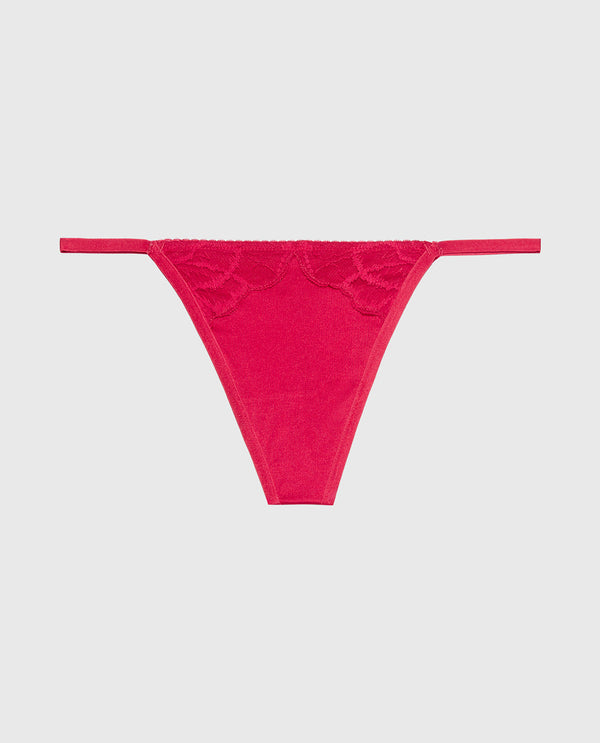 La Senza Diva G-String With Lush Lace In Passion Red