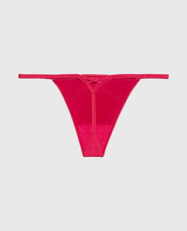 La Senza Diva G-String With Lush Lace In Passion Red