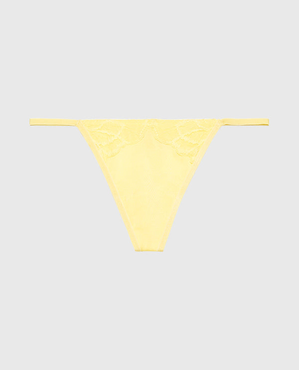 La Senza Diva G-String With Lush Lace In Pale Banana