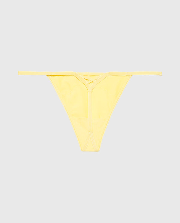 La Senza Diva G-String With Lush Lace In Pale Banana