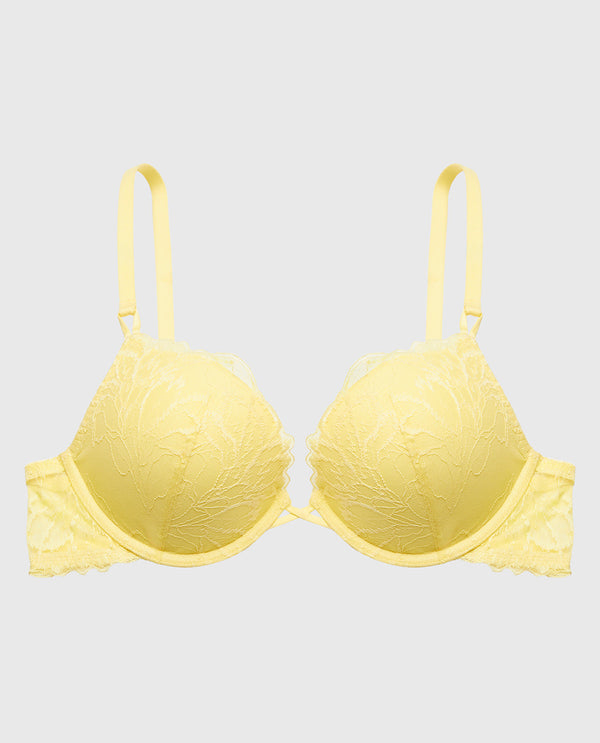 La Senza Up 2 Cup Push Up Bra With Lush Lace In Pale Banana