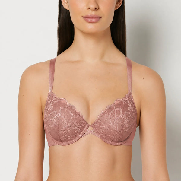 La Senza Lightly Lined Full Coverage Bra With Lush Lace In Deer