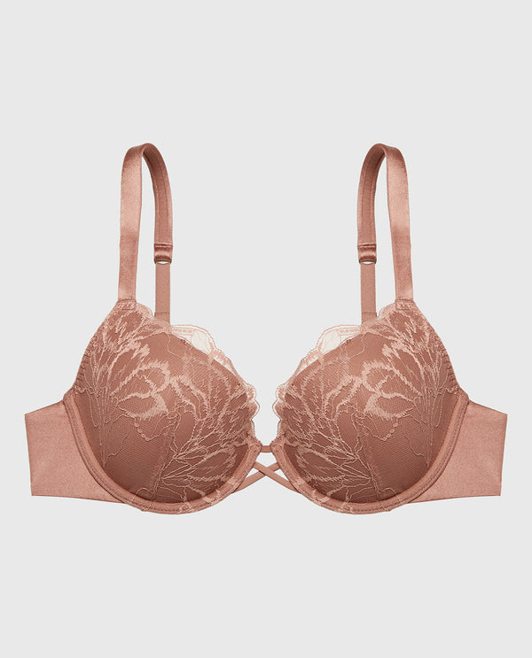 La Senza Lightly Lined Full Coverage Bra With Lush Lace In Deer