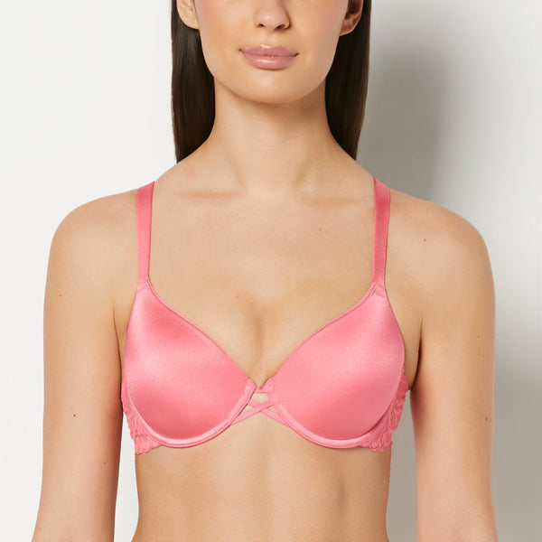 La Senza Lightly Lined Full Coverage Bra With Lush Lace Wing In Lemonade Pink