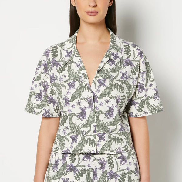 La Senza Casual Sleep Short Sleeve Textured Knit Button Down