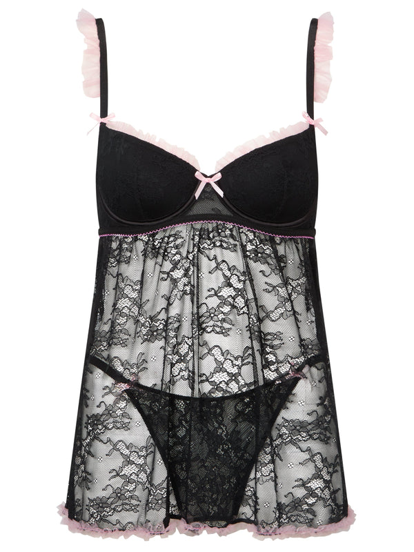 Ann Summers Frill Seeker Crotchless Babydoll Set