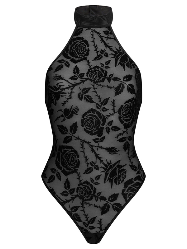 Ann Summers Crimson Craving Flocked Velvet Lingerie Body