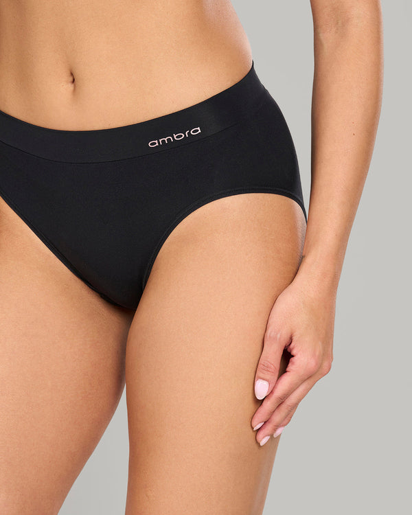 LA SENZA AMBRA BONDI BARE HI CUT BLACK BRIEF BLACK / 8/10