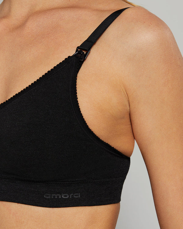 NO WIRE MATERNITY BRA CHARCOAL MARLE / 8/10