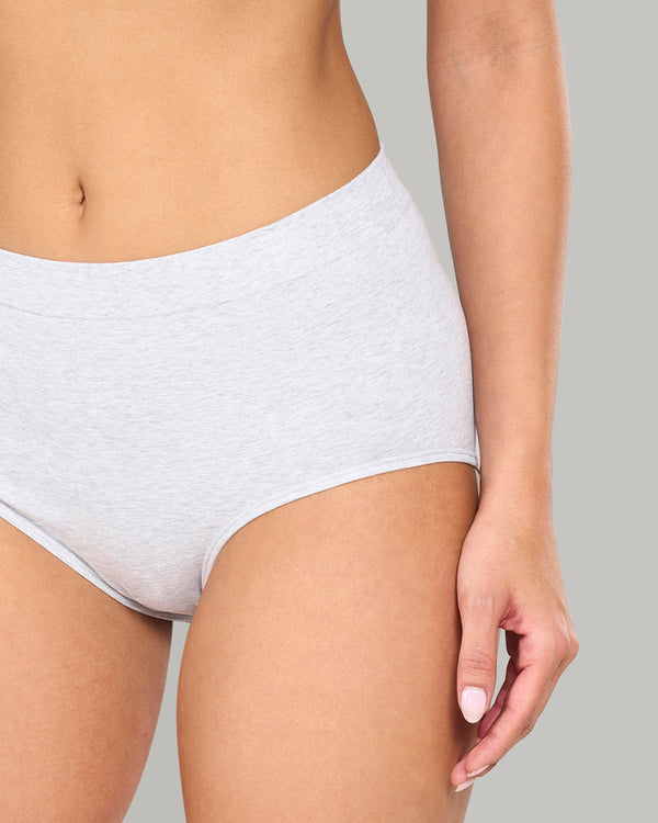 LA SENZA AMBRA ORGANIC CTN FULL WHITE BRIEF GREY / 8/10
