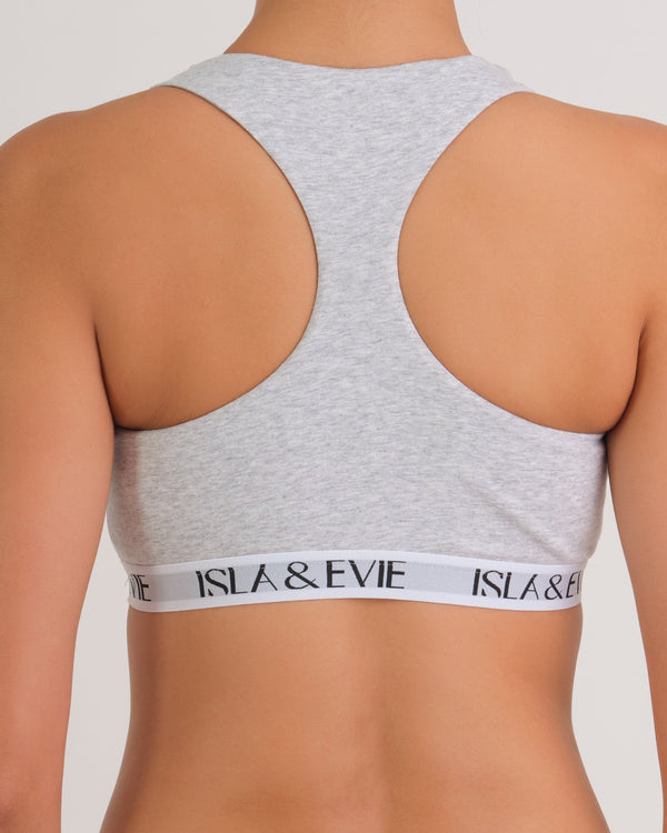 Logo Band Bra Top GREY MARL / MED