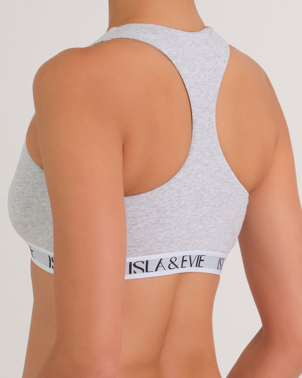 Logo Band Bra Top GREY MARL / MED