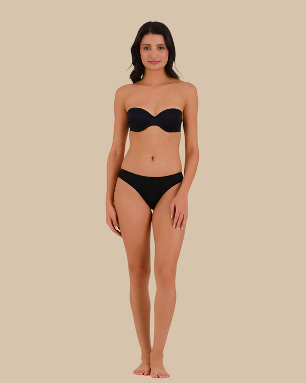 ISLA & EVIE CHEEKY SEAMLESS PANTIES BLACK / S