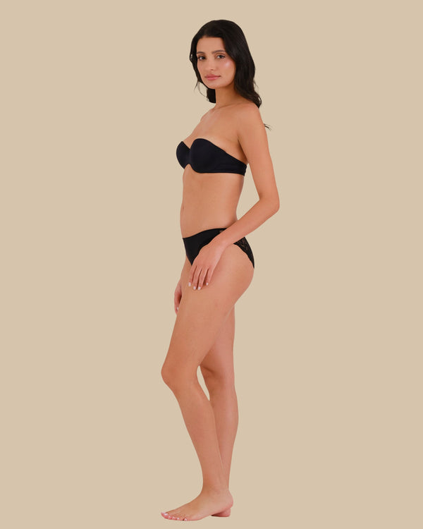 ISLA & EVIE CHEEKY SEAMLESS PANTIES BLACK / S