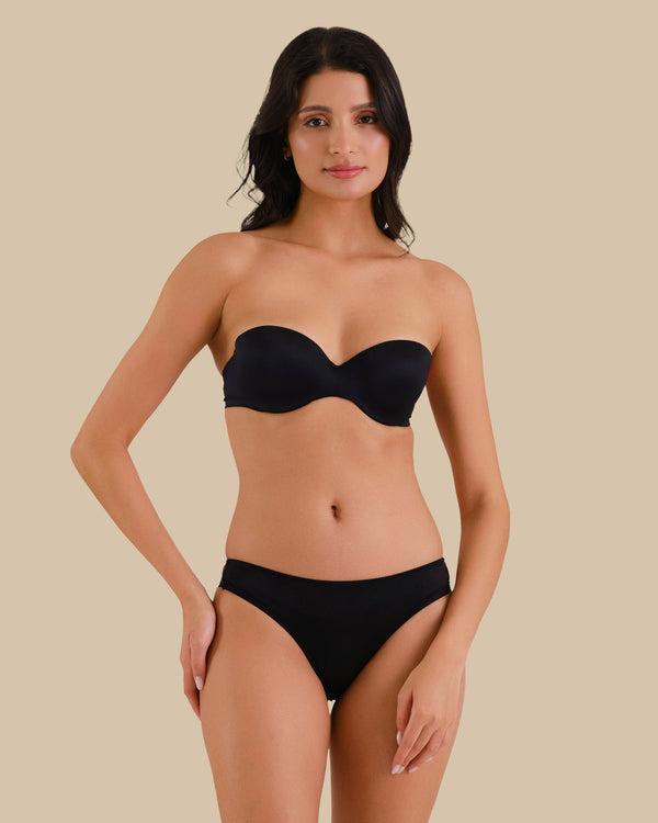 ISLA & EVIE CHEEKY SEAMLESS PANTIES BLACK / S