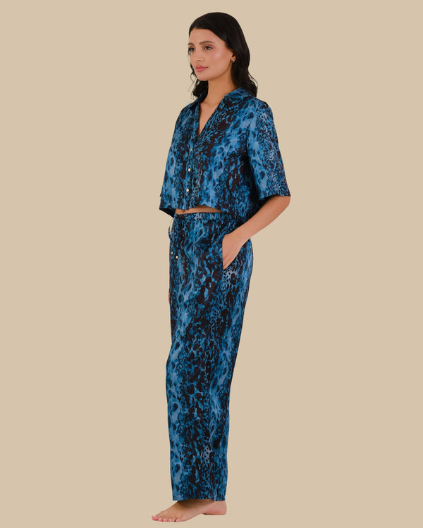 KATIE CROP BOXY PJ SHIRT EXOTIC SAFARI-LSI / S