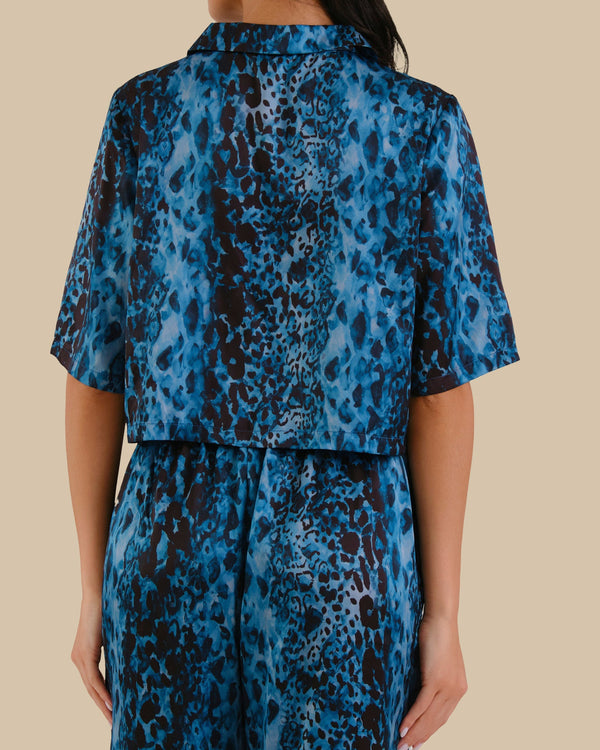 KATIE CROP BOXY PJ SHIRT EXOTIC SAFARI-LSI / S