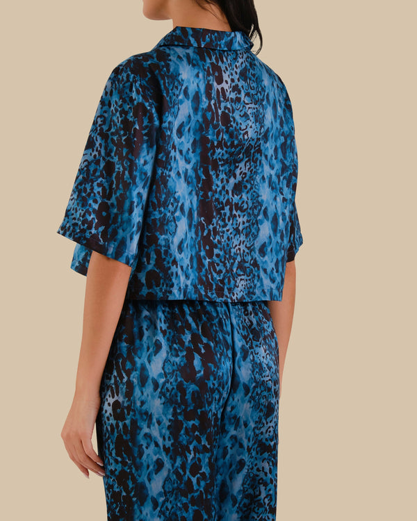 KATIE CROP BOXY PJ SHIRT EXOTIC SAFARI-LSI / S
