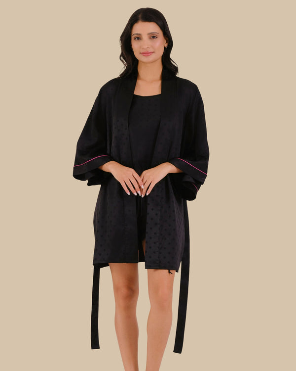 Isla & Evie Robe BLACK BEAUTY/FUCHSIA-LSI / S