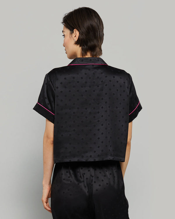 CROPPED PJ SHIRT Black / S