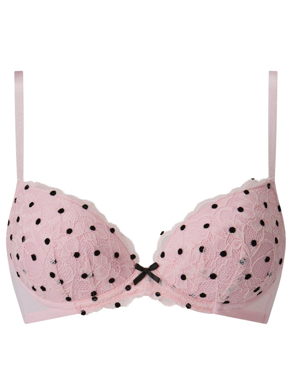 Ann Summers Sexy Lace Flocked Spot Padded Plunge Bra