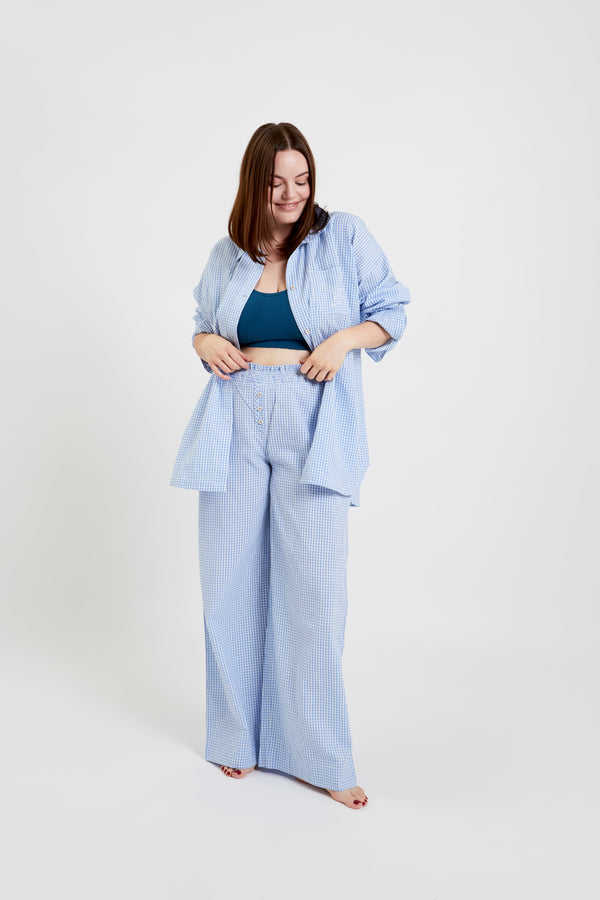 Peachaus Chicory Striped Woven Cotton Trousers