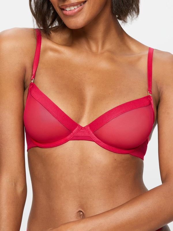 Ann Summers Zadie Non-Pad Plunge Bra Red